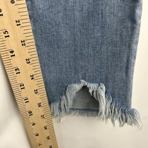 Jonathan Simkhai Women’s 27R Straight Leg Denim Jeans Organic Cotton Distressed - Picture 5 of 15